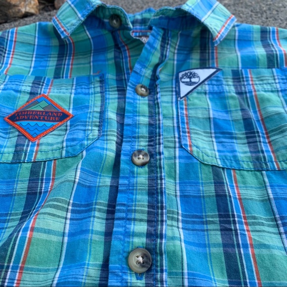 Boys Blue Plaid 100% Cotton Button Up Shirt | 24 Mo - Picture 6 of 9